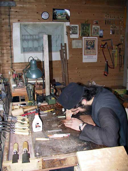 Woodcarving workshop 2, Holy Archangels Monastery, Serbia