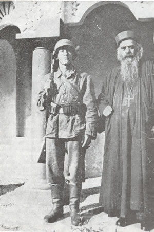 St. Nikolai Velimirovich when he was arrested with the german occupation of Yugoslavia, during the World War II