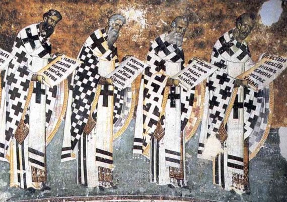 Procession of Holy Bishops in the Sanctuary, Sopocani Monastery, Serbia