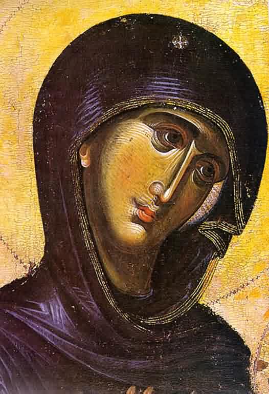 Theotokos 'Directress' (detail - Mt. Athos, 13th c.)