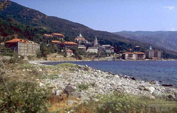 A general view of the monastery from the sea