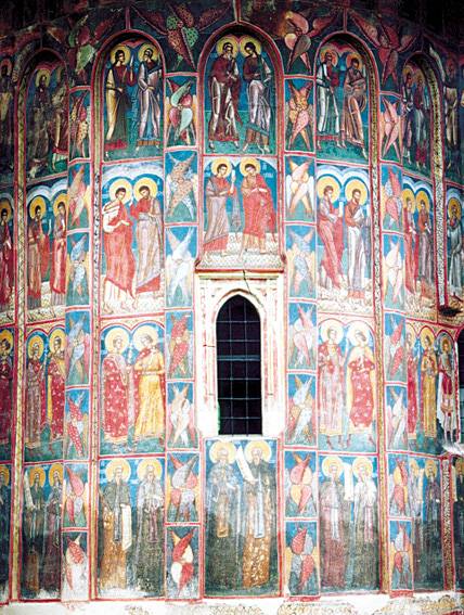 East wall view, detail - Moldovita Monastery, Romania (1)