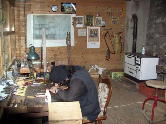 Woodcarving workshop, Holy Archangels Monastery, Serbia