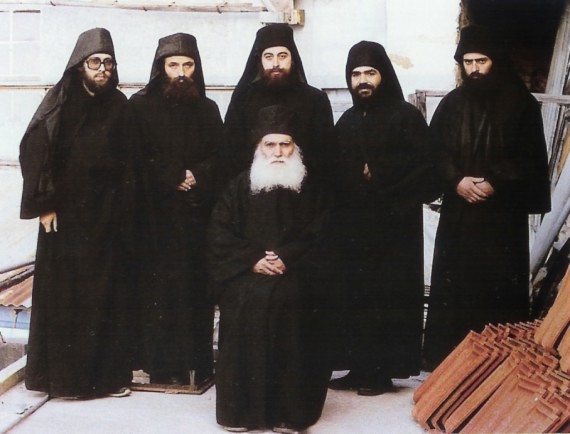 Abbot Ephraim together with his spiritual sons