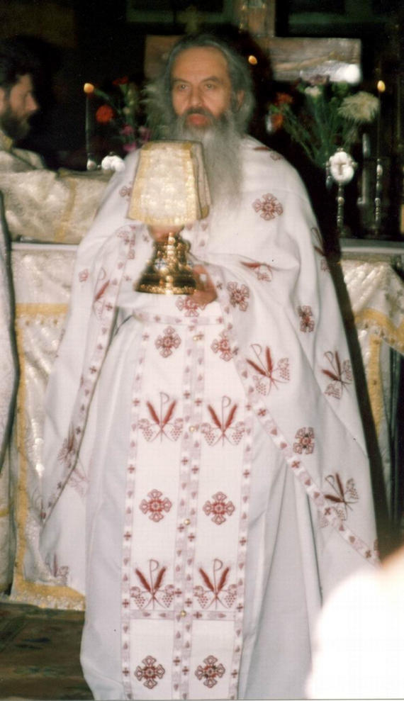 Fr. Rafail during the Divine Liturgy - St. Nicholas Church, Bucharest, 2002 (5)