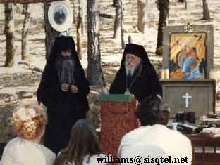 Translating a lecture by Archbishop Anthony at the Saint Herman Summer Pilgrimage, August 1980 (2) - Copyright  The Blessed Seraphim Hermitage