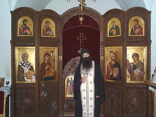 Hieromonk Stephen in the Monastery Chapel, Holy Archangels Monastery, Serbia