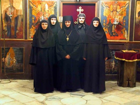 Abbess Katarina with her sisters, Koncul Monastery, Serbia