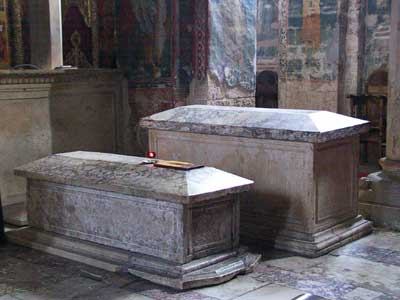Tombs of St. King Stefan III and his sister Helen - Decani Monastery, Serbia, XIV century