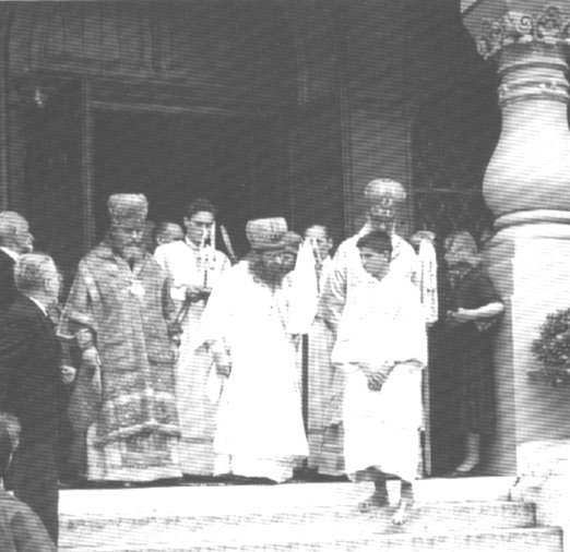 At the funeral of Archbishop Leonty in Geneva, 1956