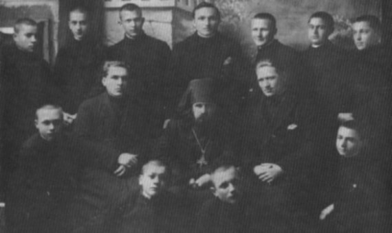 Hieromonk John (center) with Carpatho-Russian