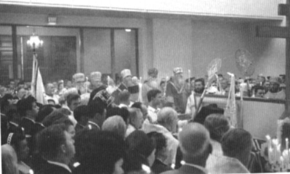 The funeral of Archbishop John, San Francisco, 1966: the procession with the coffin