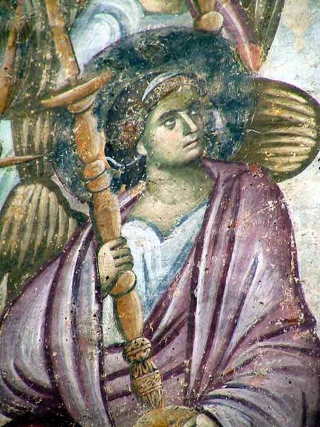 Angel from the Dormition scene, Sopocani Monastery, Serbia