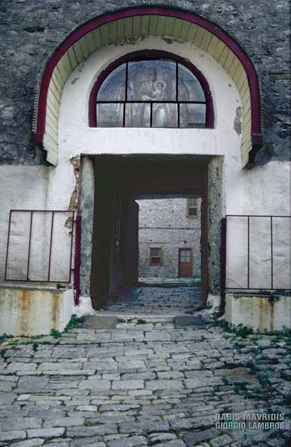 A view of the lobby in the entrance of the monastery