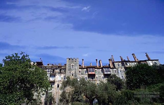 A view of the monastery from the beach