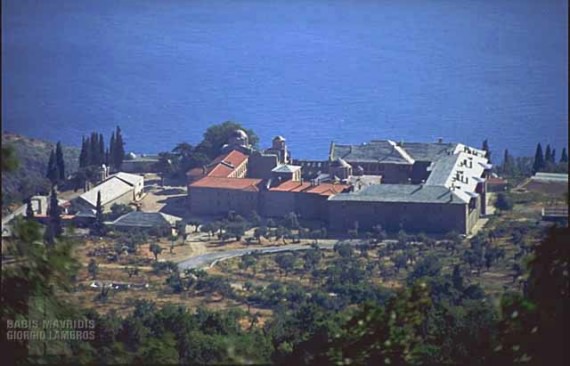 A view of the monastery from the mountain top