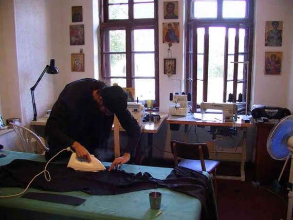 A monk on duty, Sopocani Monastery, Serbia