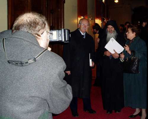 Fr. Rafail leaving after delivering a speech at an orthodox conference in Bucharest - November 2003 (8)