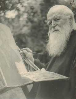 Fr. Sofian painting an icon (1)