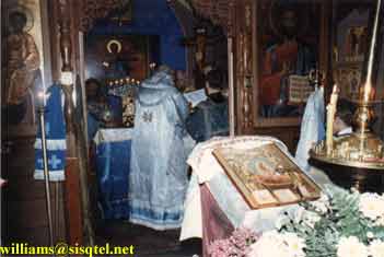 Ordination of the newly-ordained Sub-Deacon Lawrence to the Diaconate at Blessed Seraphim's Funeral Liturgy. September 1982 (1) - Copyright  The Blessed Seraphim Hermitage