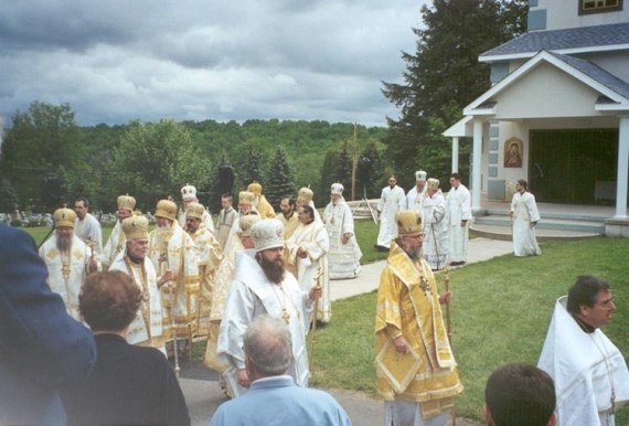 19. Procession and Divine Liturgy - Hierarchs follow the relics of the holy hierarch Raphael of Brooklyn to the site where Liturgy will be held