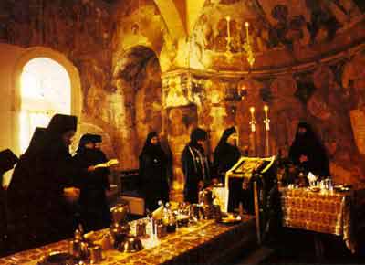 The refectory of a great athonitic monastery