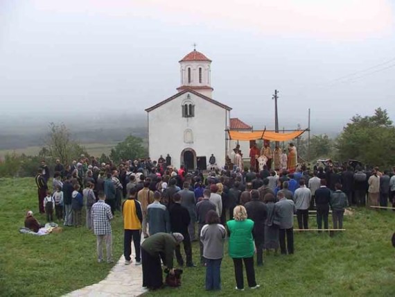 Pilgrims in Koncul Monastery, Serbia