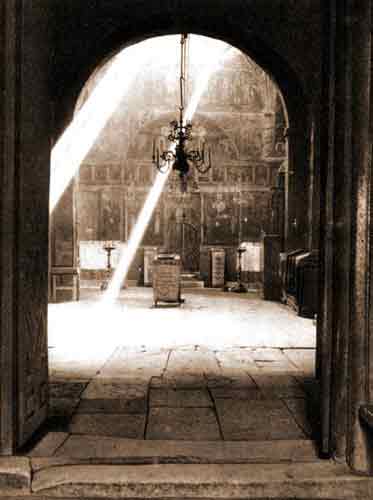 An old photo of the Church of the Holy Apostles - Pec Patriarchate, Serbia